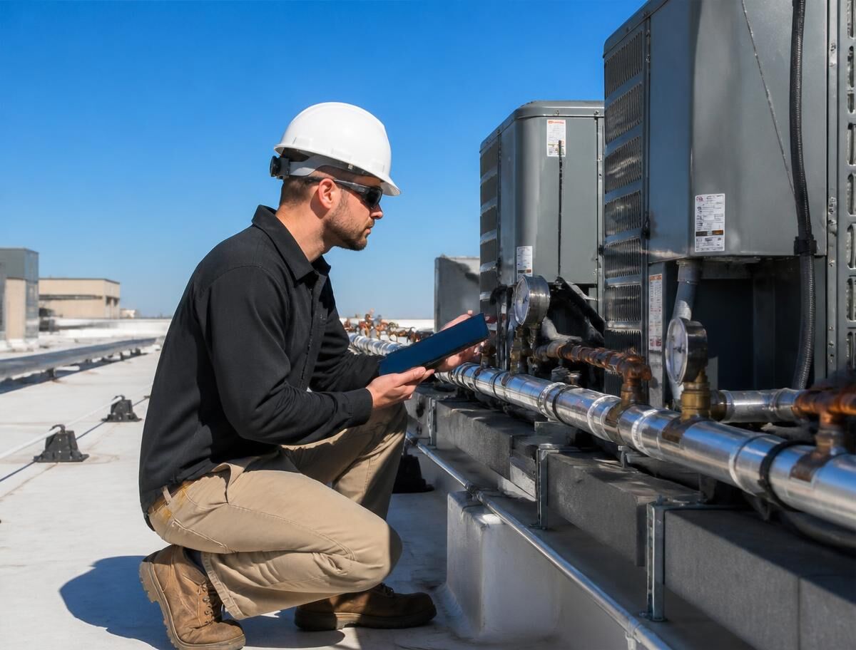 Rooftop HVAC units assessed during a replacement study